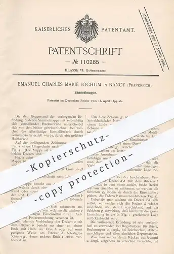 original Patent - Emanuel Charles Marie Jochum , Nancy , Frankreich , 1899 , Sammelmappe | Mappe , Ordner , Buchbinder !