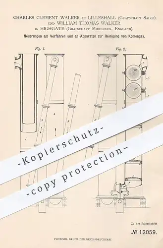 original Patent - Charles Clement Walker , Lilleshall | William Thomas Walker , Highgate | 1880 | Reinigung v. Kohlengas