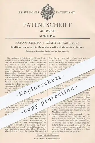 original Patent - Johann Schilhan , Székesfejérvár , Ungarn , 1900 , Kraftübertragung bei Motoren | Kolben , Motor !!!