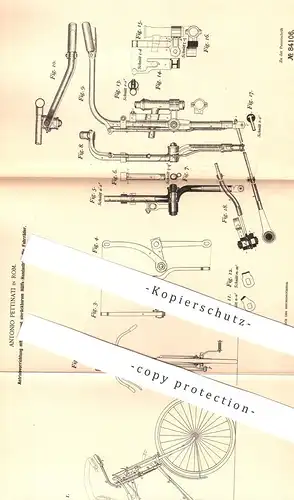 original Patent - Antonio Pettinati , Rom , Italien  1895 , Antrieb für Fahrräder | Fahrrad | Velociped , Rad , Wagenbau