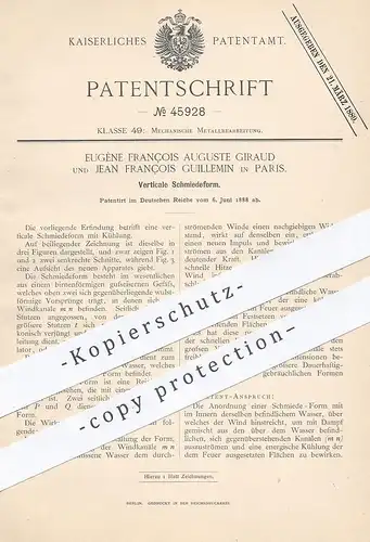 original Patent - Eugène François Auguste Giraud , Jean François Guillemin , Paris , Frankreich , Schmiedeform | Schmied