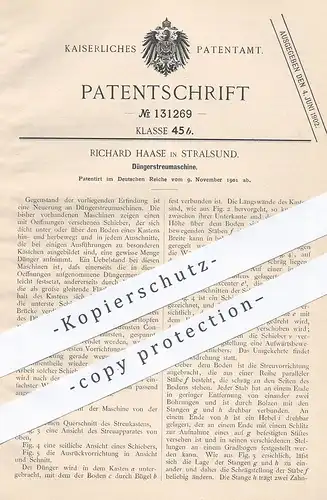 original Patent - Richard Haase , Stralsund , Mecklenburg , 1901 , Düngerstreumaschine | Dünger | Landwirtschaft | Agrar