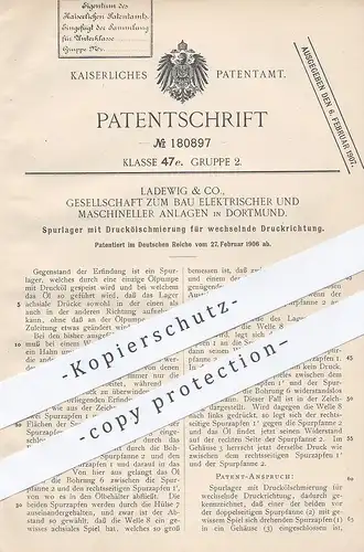 original Patent - Ladewig & Co. , Ges. zum Bau Elektrischer u. Maschineller Anlagen , Dortmund , Spurlager | Ölpumpe !!