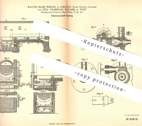 original Patent - Walter Blake Wright , Chicago | Ezra Thompson , Troy , New York , USA , Kohlenwasserstoff - Feuerung