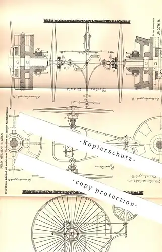 original Patent - Ferd. Mülhens , Köln / Rhein , 1883 , Dreirädriges Velociped | Dreirad , Fahrrad , Rad , Räder !!!