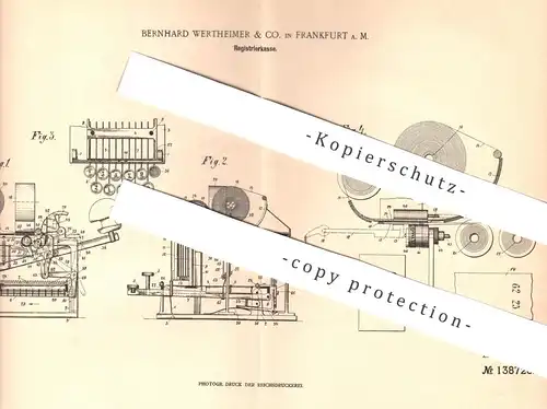 original Patent - Bernhard Wertheimer & Co. Frankfurt / Main , 1901 , Registrierkasse | Kasse , Ladenkasse , Geldkasse !
