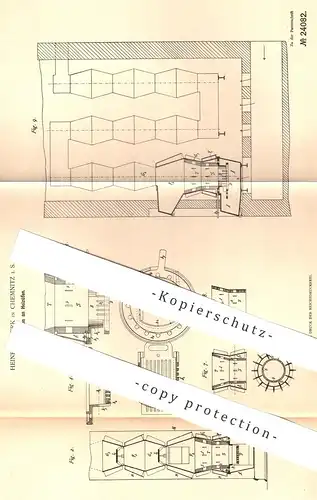 original Patent - Heinrich Berk , Chemnitz , 1882 , Heizofen | Ofen , Heizung , Feuerung , Ofenbauer , Öfen !!!