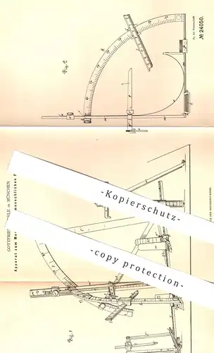 original Patent - Gottfried Eberle , München , 1883 , Messen des menschl. Fußes | Medizin , Orthopäde , Schuhmacher !