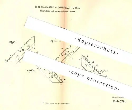 original Patent - C. H. Hammann , Offenbach / Main , 1888 , Bilderständer , Bilderrahmen | Bild - Rahmen | Buchbinder !!