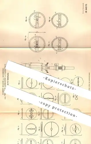 original Patent - Robert Krauss , Augsburg | Wilhelm Lankaster , Cannstatt / Stuttgart , 1888 , Ringspindel für Spulen !