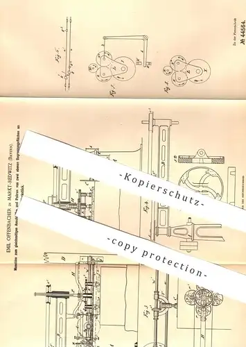 original Patent - Emil Offenbacher , Markt Redwitz , 1887 , Schleifen u. Polieren von Stein , Gestein | Steinmetz !!