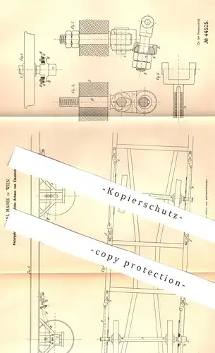 original Patent - Karl Marek , Wien , 1887 , Federgehänge für Achsen von Eisenbahnen | Eisenbahn - Achse | Lokomotive