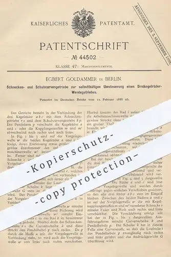 original Patent - Egbert Goldammer , Berlin , 1888 , Getriebe für Dreikegelräder - Wendegetriebe | Motor , Maschinen !!!