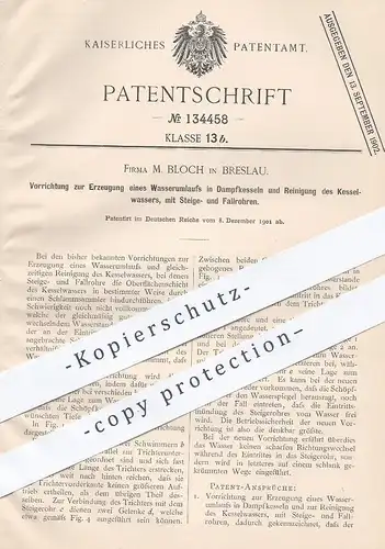 original Patent - M. Bloch , Breslau , 1901 , Erzeugung von Wasserumlauf im Dampfkessel | Dampfmaschine , Kessel !!!