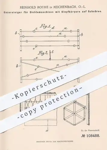 original Patent - Reinhold Rothe , Reichenbach , 1898 , Gazereiniger für Sichtemaschinen | Mühle , Mühlen , Müller !!!