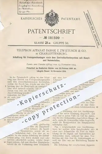 original Patent - Telephon Apparat Fabrik E. Zwietusch & Co. , Berlin / Charlottenburg , Fernsprecher | Telefon !!