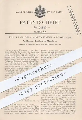 original Patent - Julius Raffloer , Otto Struwe , Düsseldorf , 1897 , Herstellung von Pflugscharen | Pflugschare , Pflug