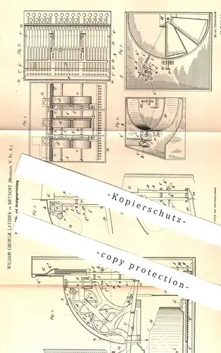 original Patent - William George Latimer , Detroit , Michigan , USA , 1890 , Anzeige an Kassen | Kasse , Geld , Münzen !