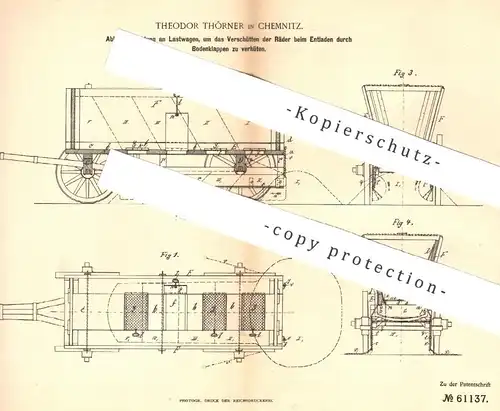 original Patent - Theodor Thörner , Chemnitz , 1891 , Abladen von Lastwagen | Verladen , Entladen | Kutsche , Kutschen !