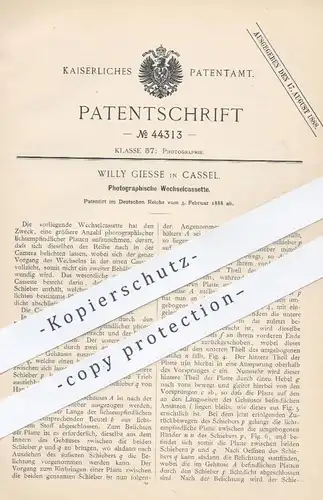 original Patent - Willy Giesse , Kassel , 1888 , Photogr. Wechselkassette | Fotografie , Fotograf , Foto - Kamera !!!