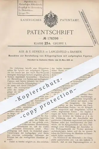 original Patent - Alb. & E. Henkels , Barmen / Langerfeld , 1905 , Herst. von Klöppelspitzen | Klöppeln , Handklöppelei