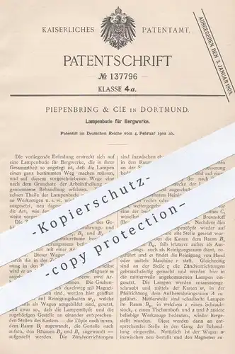 oroginal Patent - Piepenbring & Cie , Dortmund , 1902 , Lampenbude für Bergwerk | Lampe , Lampen , Licht , Beleuchtung
