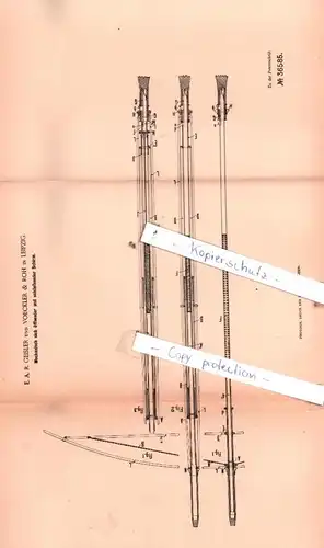 original Patent - E. A. R. Geisler und Voeckler & Roh in Leipzig , 1885 , Hand- und Reisegeräthe !!!