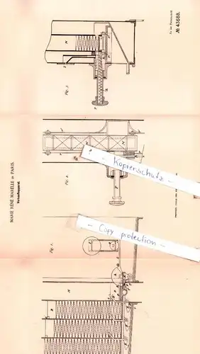 original Patent - Marie Rènè Marelle in Paris , 1887 ,  Verkaufsapparat !!!