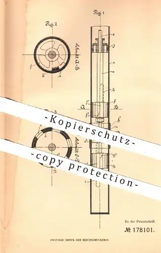 original Patent - Max Knoevennagel , Hannover , 1905 , Pumpe mit gesteuertem Einlassdrehschieber | Pumpen , Kolben !!