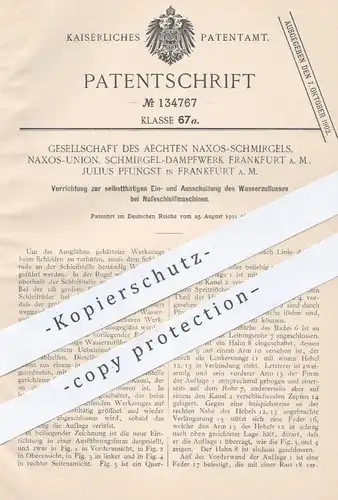 original Patent - Ges. Aechten Naxos Schmirgels / Union , Schmirgel Dampfwerk , J. Pfungst , Frankfurt , Schleifmaschine