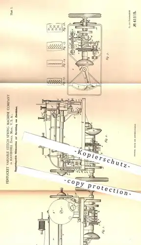 original Patent - Pentucket Variable Stitch Sewing Machine Company , Haverhill , Essex , USA , 1886 , Nähmaschine