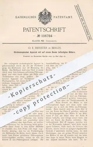 original Patent - O. E. Messter , Berlin , 1899 , Stroboskopischer Apparat mit befestigten Bildern | Bildband , Fotograf