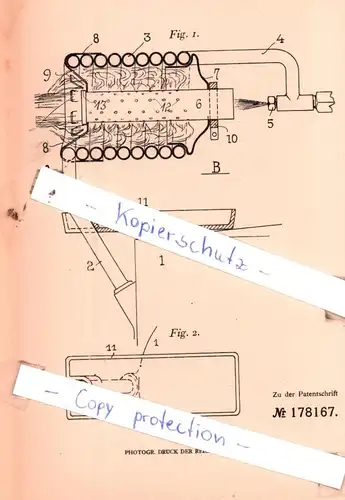 original Patent -  Gustav Barthel in Dresden , 1905 , Blaubrenner für flüssige Kohlenwasserstoffe !!!