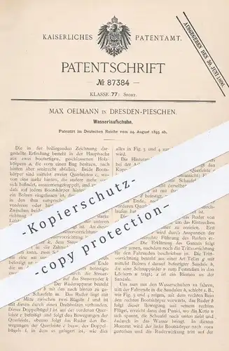 original Patent - Max Oelmann , Dresden / Pieschen , 1895 , Wasser - Laufschuhe | Wasserschuhe , Wassersport , Boot !!!