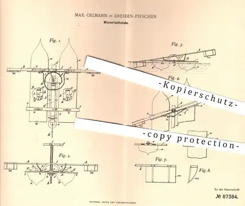 original Patent - Max Oelmann , Dresden / Pieschen , 1895 , Wasser - Laufschuhe | Wasserschuhe , Wassersport , Boot !!!