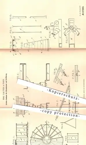 original Patent - Emil Gautier , Paris , 1895 , Erhöhte Reitbahn für Pferde - Dressur | Reiten , Pferd , Pferdesport !!!