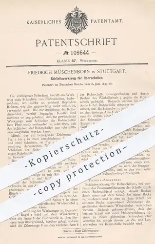 original Patent - Fr. Müschenborn , Stuttgart , 1899 , Schließwerkzeug für Rohrschellen | Rohr - Schellen | Werkzeug !!