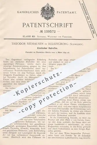 original Patent - Theodor Seehausen , Helsingborg , Schweden , 1899 , Elastischer Radreifen | Rad , Reifen , Fahrrad !!