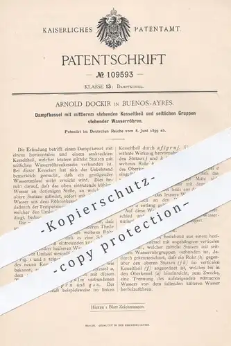 original Patent - Arnold Dockir , Buenos Aires , Argentinien , 1899 , Dampfkessel | Dampfmaschine , Dampf , Kessel !!