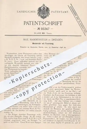 original Patent - Max Hammerstein , Dresden  1896 , Weckeruhr mit Feuerzeug | Wecker , Uhr , Uhren , Uhrmacher , Uhrwerk