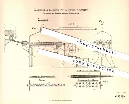 original Patent - Backhaus & Langensiepen , Leipzig / Plagwitz , 1896 , Anlassretorten für gekörntes Stahlmaterial !!