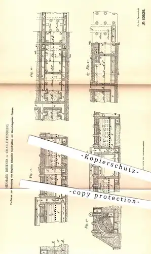 original Patent - Herm. Diesener , Berlin Charlottenburg , 1894 , Ringöfen mit überschlagender Flamme | Ringofen , Ofen