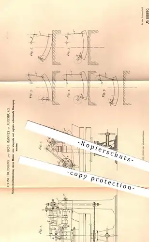 original Patent - Leonh. Ruissing u. Hch. Mannes , Augsburg , 1895 , Fleischschneidemaschine | Messer , Fleischer !!!