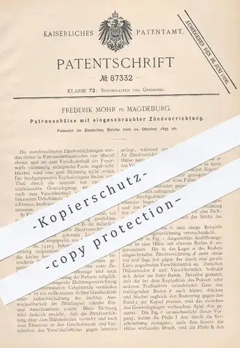 original Patent - Frederik Mohr , Magdeburg , 1895 , Patronenhülse | Zündhütchen , Gewehr , Patrone , Waffen !!!