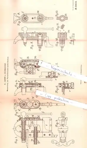 original Patent - IG. Qurin in Düsseldorf , 1885 , Neuerung an Parallelschraubstöcken !!!