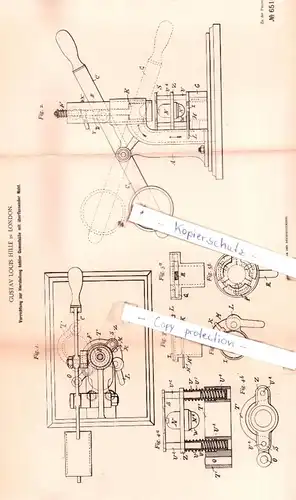 original Patent - Gustav Louis Hille in London , 1892 , Vorrichtung zur Herstellung hohler Gummibälle !!!