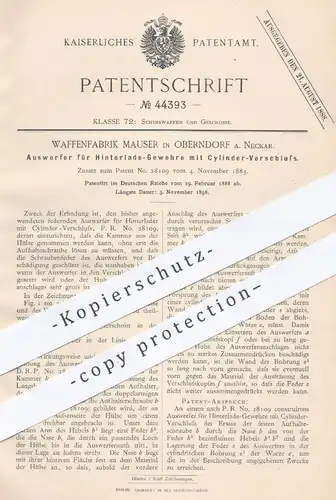 original Patent - Waffenfabrik Mauser , Oberndorf / Neckar , 1888 , Auswerfer für Hinterlade- Gewehre | Waffen , Militär