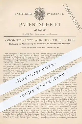 original Patent - Armand Mieg , Leipzig / Dr. Hugo Bischoff , Berlin  | Rückstoß beim Gewehr | Gewehre , Militär , Jagd