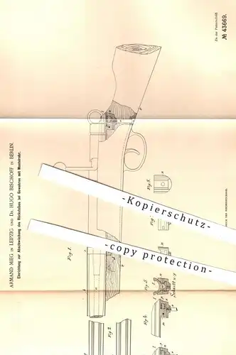 original Patent - Armand Mieg , Leipzig / Dr. Hugo Bischoff , Berlin  | Rückstoß beim Gewehr | Gewehre , Militär , Jagd