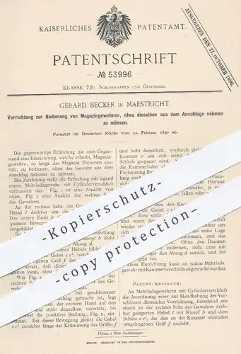 original Patent - Gerard Becker , Maestricht , Magazingewehr | Waffen , Gewehr , Gewehre , Jagd , Militär !!!